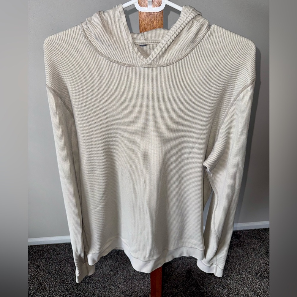 Vuori Men’s Waffle Hoodie in Marshmallow Size Large - Picture 3 of 11